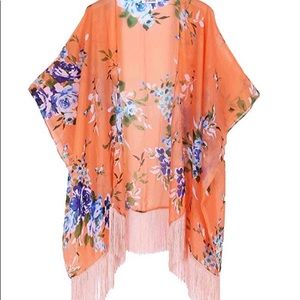 Women’s floral kimono cover up.